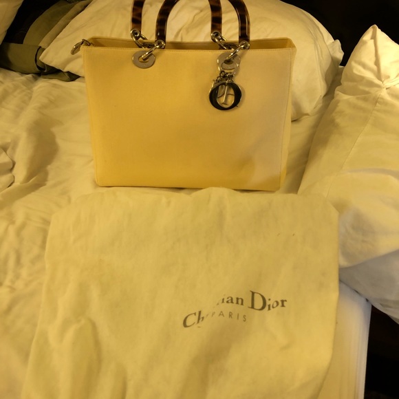 Authentic Dior Lady Dior Tortoise handle canvas BG - Picture 11 of 12